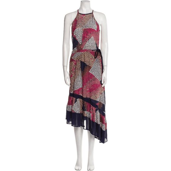 Ramy Brook Multicolor Printed Pleated Halter Midi Dress Women’s Size XS - Picture 1 of 2